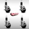 Service Caster 3.5'' SS Phenolic Swivel 1-5/8'' Expanding Stem Caster Set with Brake, 4PK SCC-SSEX20S3514-PHS-TLB-158-4 - alternate 2